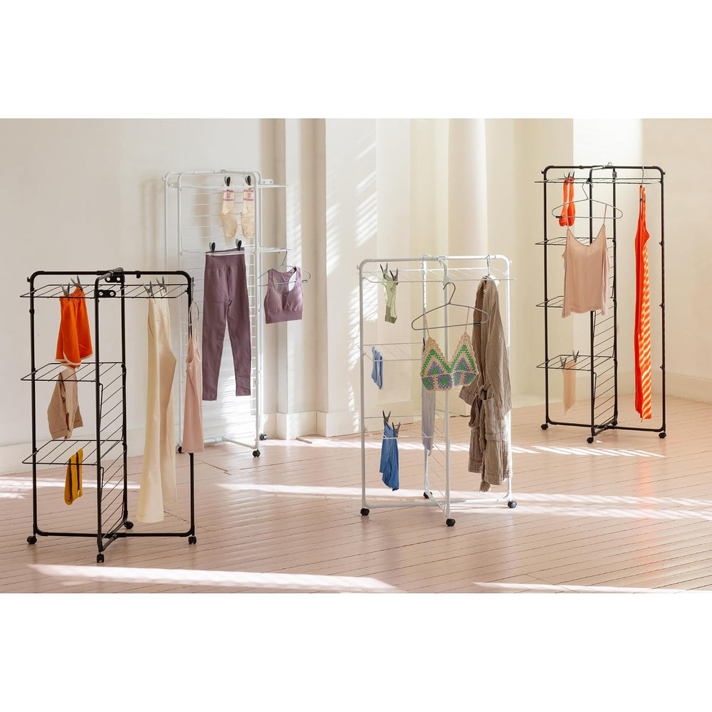 Brabantia HangOn Tower Clothes Drying Rack with Wheels | 76ft (23m) | White |...