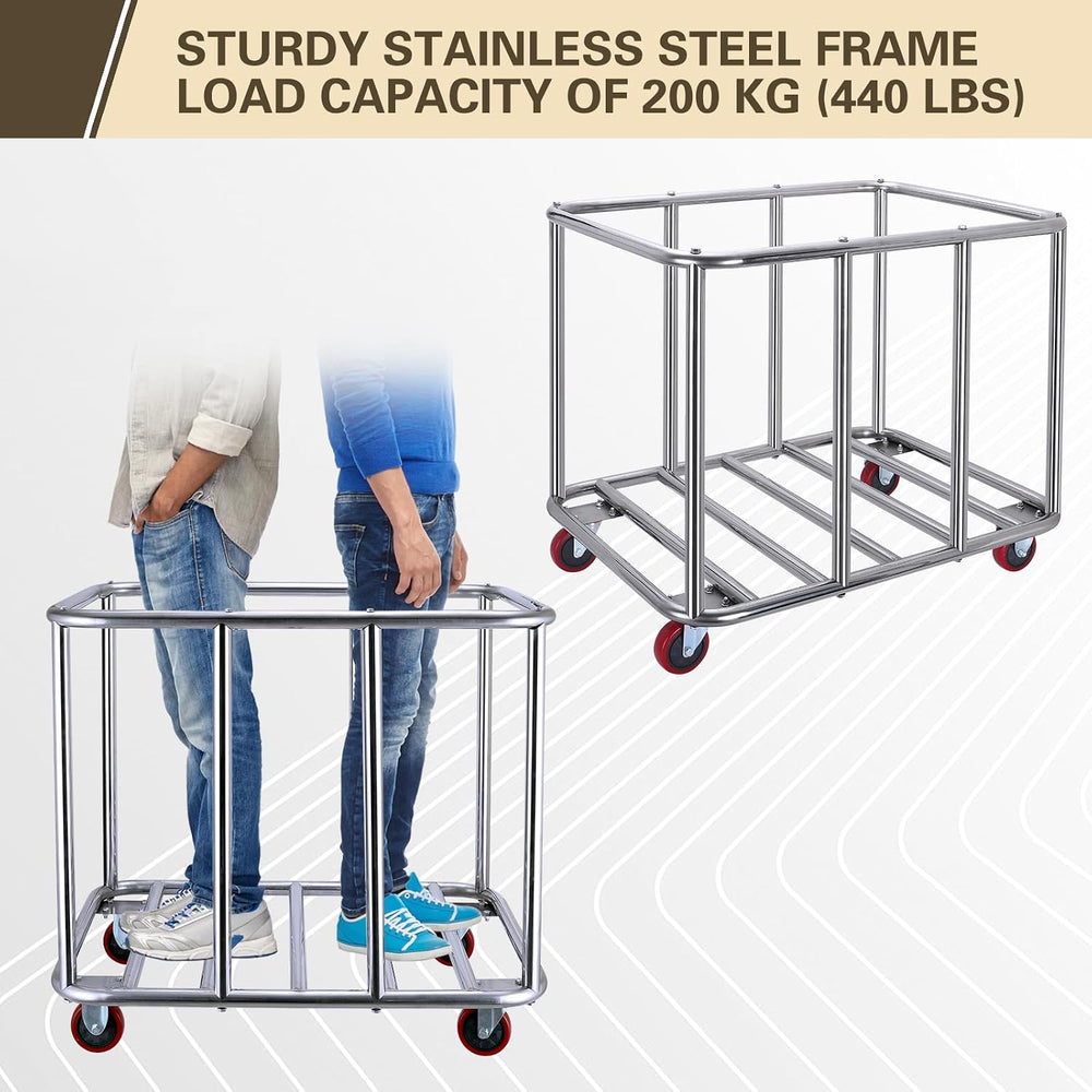 Commercial Laundry Cart with Wheels,400L for Home,Hotel(Beige)