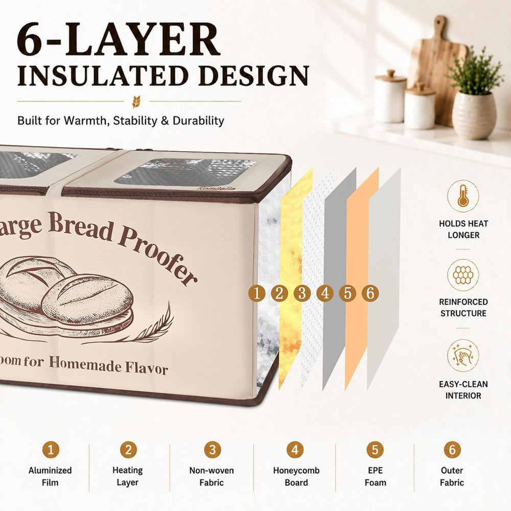 XL Bread Proofing Box Foldable Bread Proofer 23.6" Long Sourdough Warmer