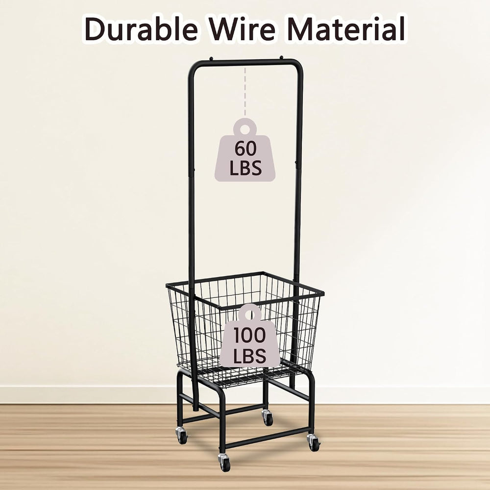 Rolling Laundry Cart with Wheels, Extra Large Laundry Hamper Basket Organizer...