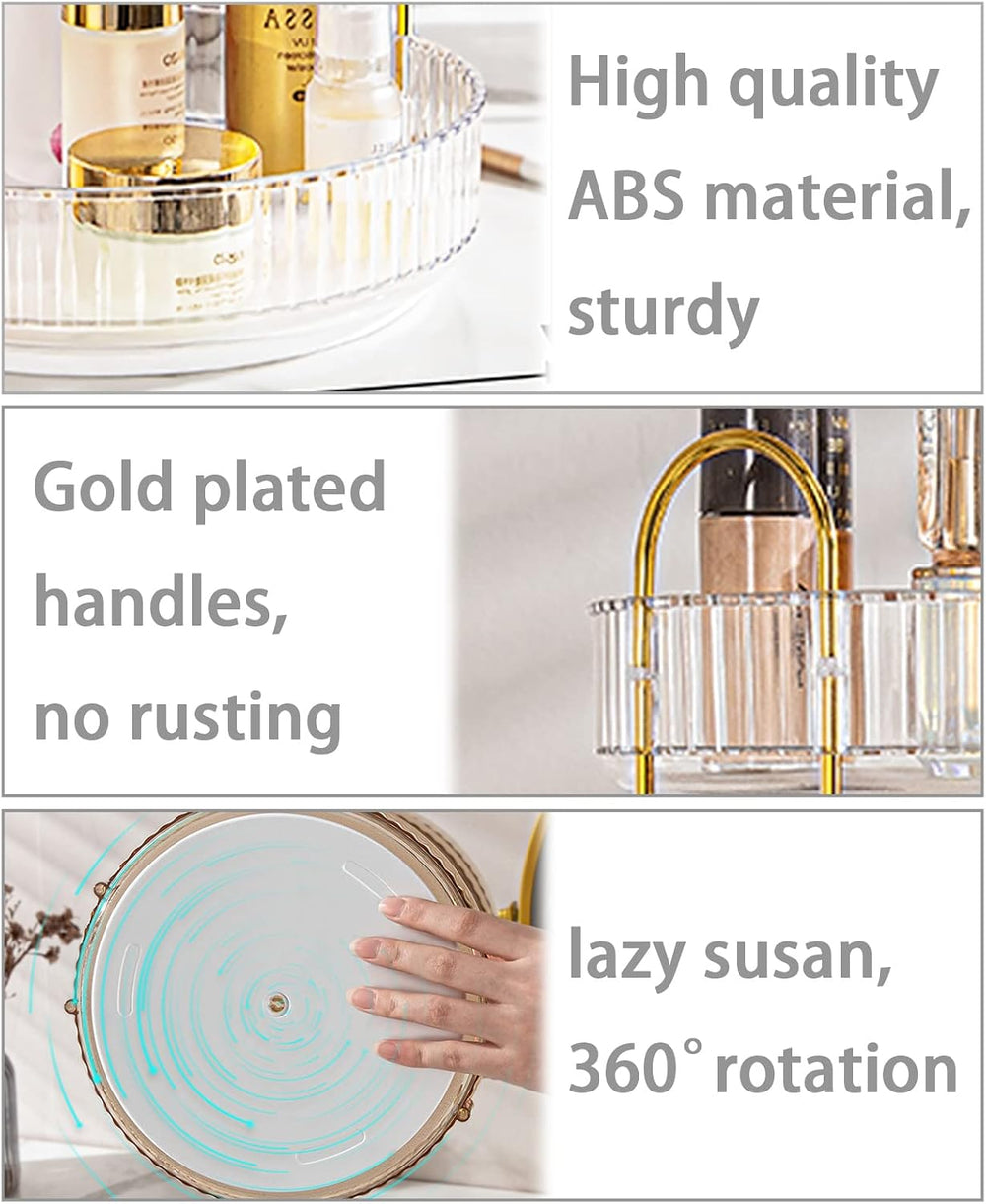 Rotating Makeup Organizer for Vanity, Large Capacity Skincare Perfume Storage...