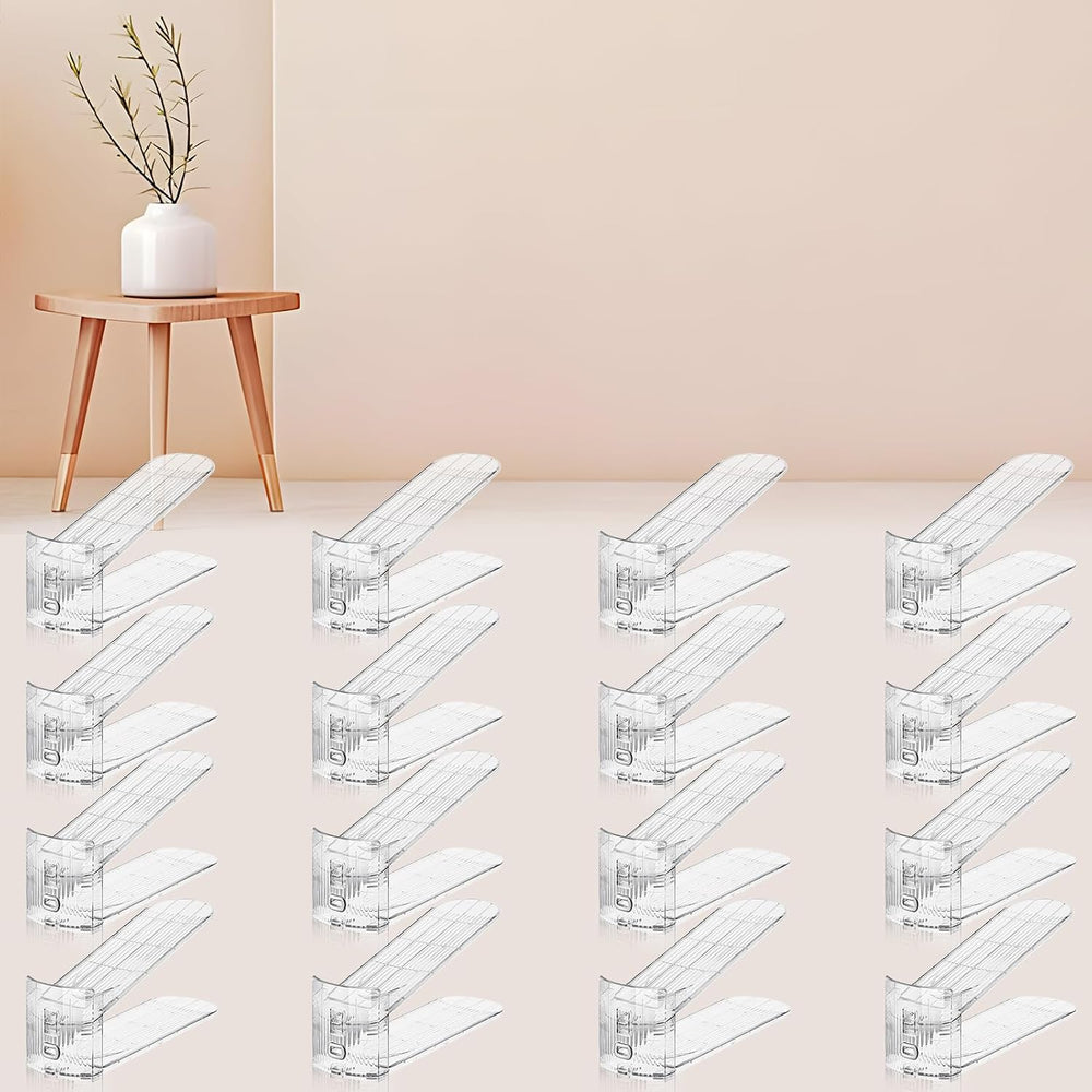 FENRUNXU Shoe Slots Organizer for Closet,16 Pack Shoe Stacker Shoe Rack Organ...