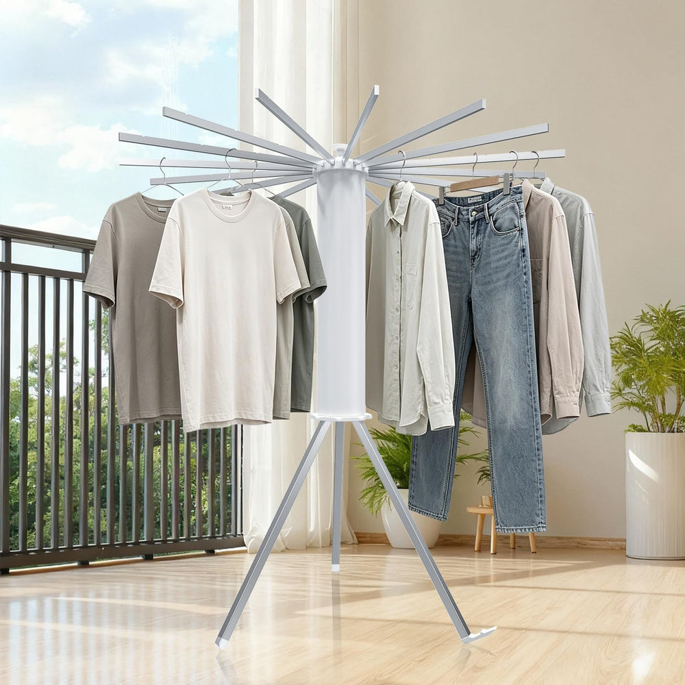Tripod Foldable Clothes Rack,Garment Rack Portable with Collapsible Design