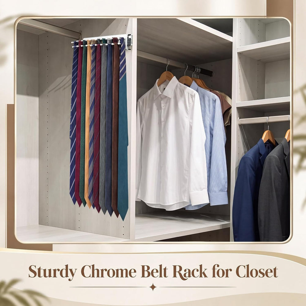 Blulu 2 Pcs 11.8'' Sliding Tie Rack Hangers for Closet, 23 Tie Each, ...