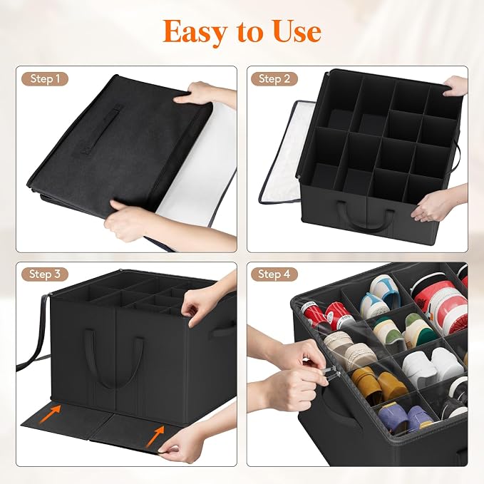 Lifewit Shoe Storage Organizer for Closet Fits 12-16 Pairs, Fabric Large Shoe...