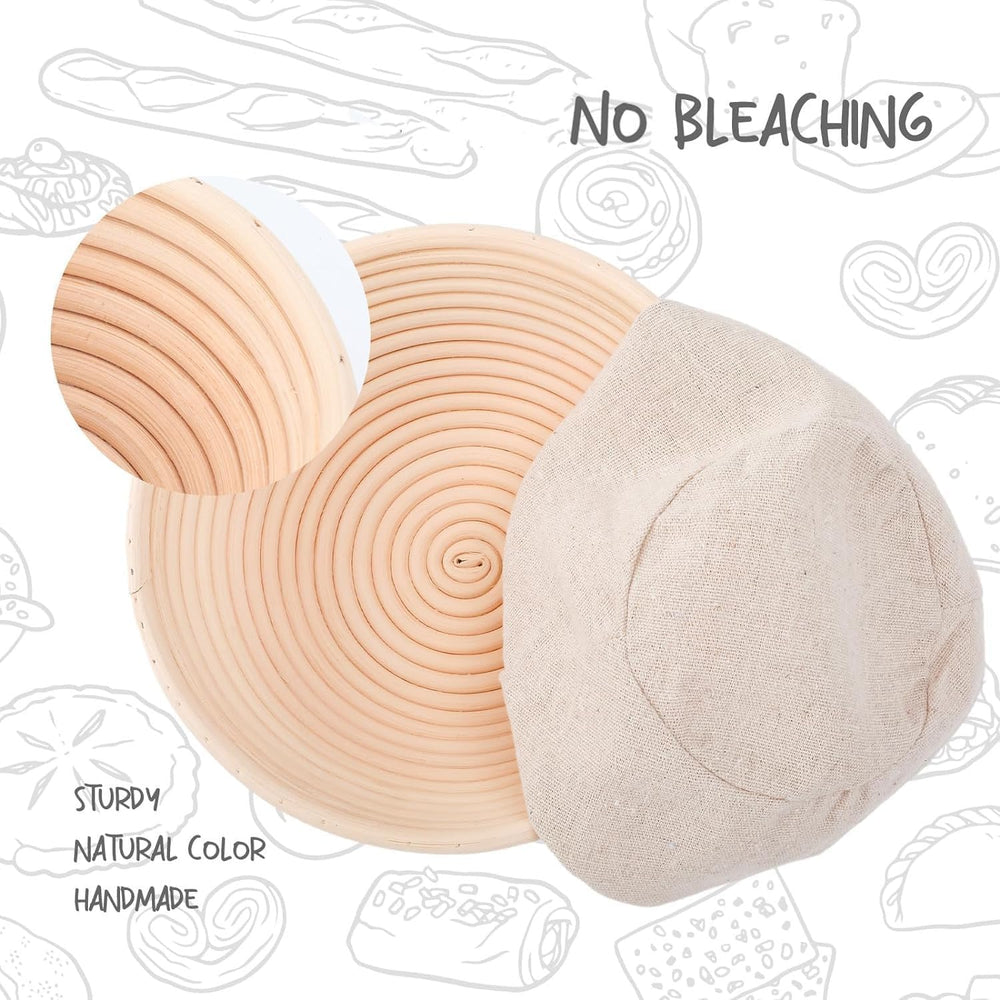 DOYOLLA Mini Bread Dough Proofing Basket & Liner (Set of 6, 5 inch), Sour...