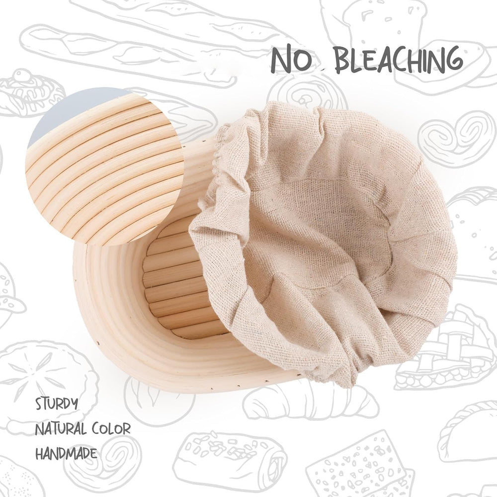 DOYOLLA Mini Oval Proofing Set (6.5inch, set of 5), Sourdough Proofing Basket...