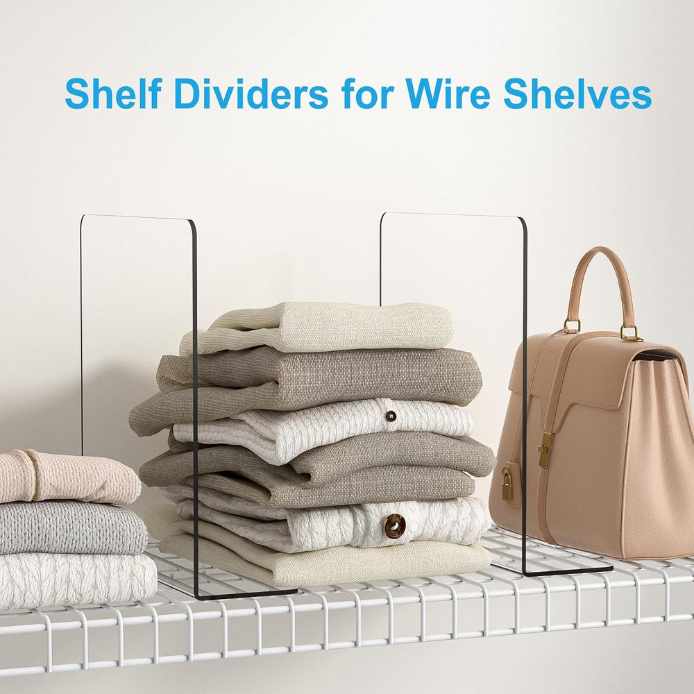 OKPOW Shelf Dividers Closet Organizer - 12" Tall X 11.8" Deep Acryl...