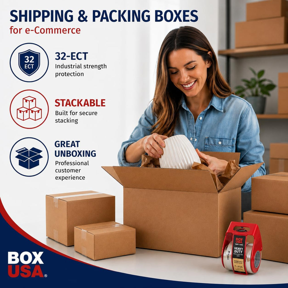 BOX USA Long Boxes Holds 65 lbs, 6x6x48 25-Pk for Shipping & Packing