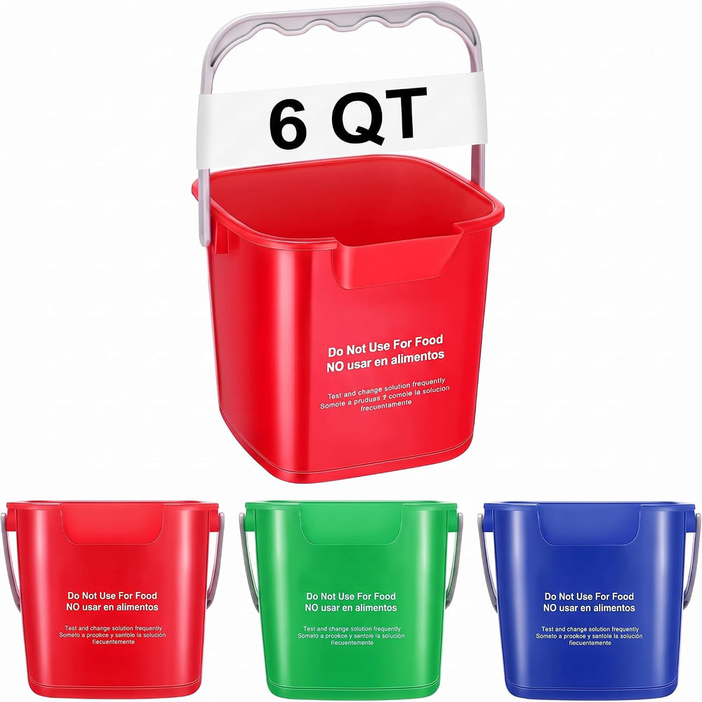 Uiifan 3 Pcs 6 Quart Cleaning Bucket Small Square Container, Multicolor