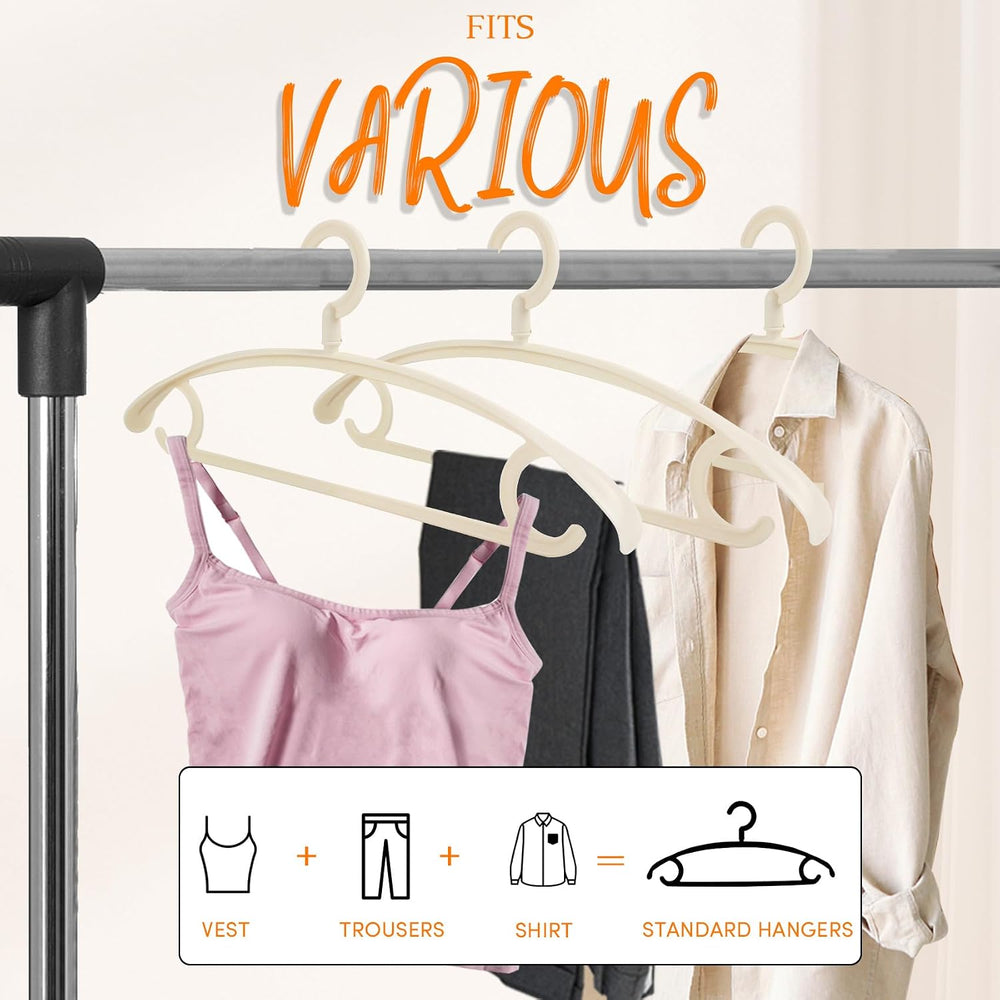 DEDU Plastic Clothes Hangers 20 Pack, Extra Thick Wide Shoulder Coat Hangers ...