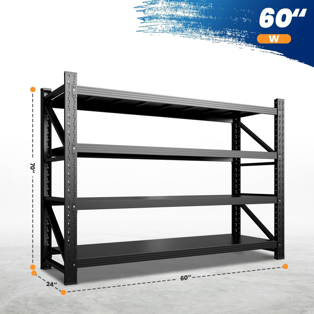 MIIIKO 60" W Storage Shelves,5000LBS Metal Garage Storage Shelving,Heavy...