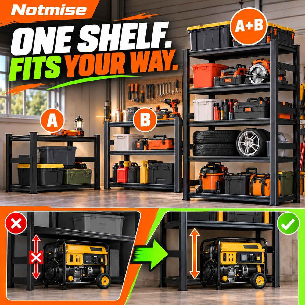 Metal Garage Shelving Unit, Heavy Duty Adjustable Storage Shelves