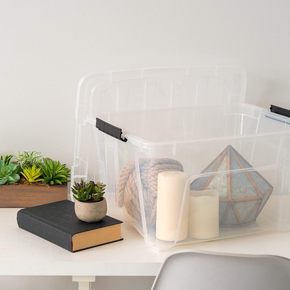 IRIS USA 4-Pack 32 Quart Storage Bins with Lids, Clear