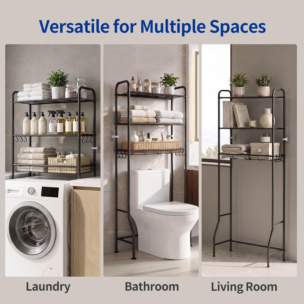Delamu Over Toilet Storage Rack, 3 Tiers (62.8"H) Bathroom Organizer Shelf