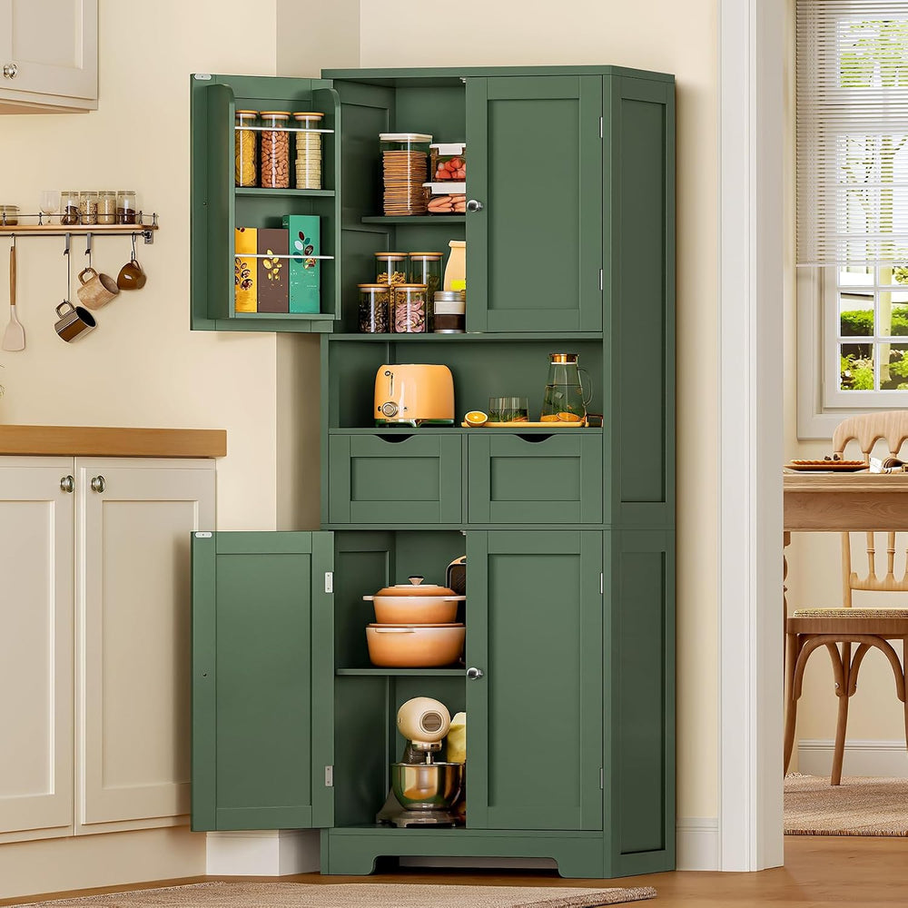 Kitchen Pantry Cabinet with 4 Door Shelves, Tall Storage Cabinet