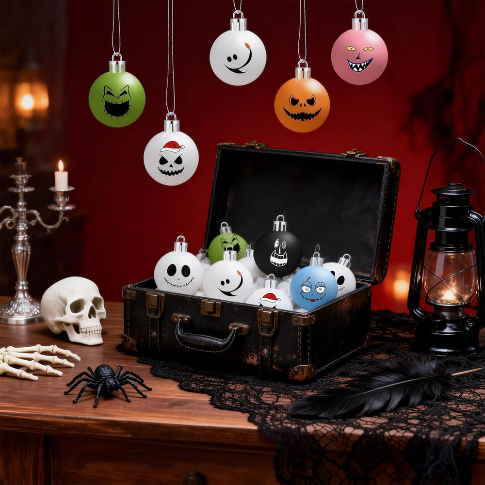 24PCS Nightmare Halloween Christmas Ornaments Balls for Tree 2.36in