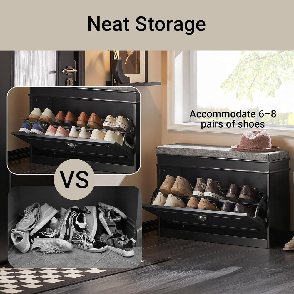 Haotian Shoe Storage Bench with Cushion