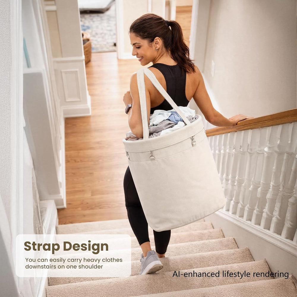 Aduanbang 170L Laundry Basket with Wheels, Rolling Hamper with Removable Bag ...