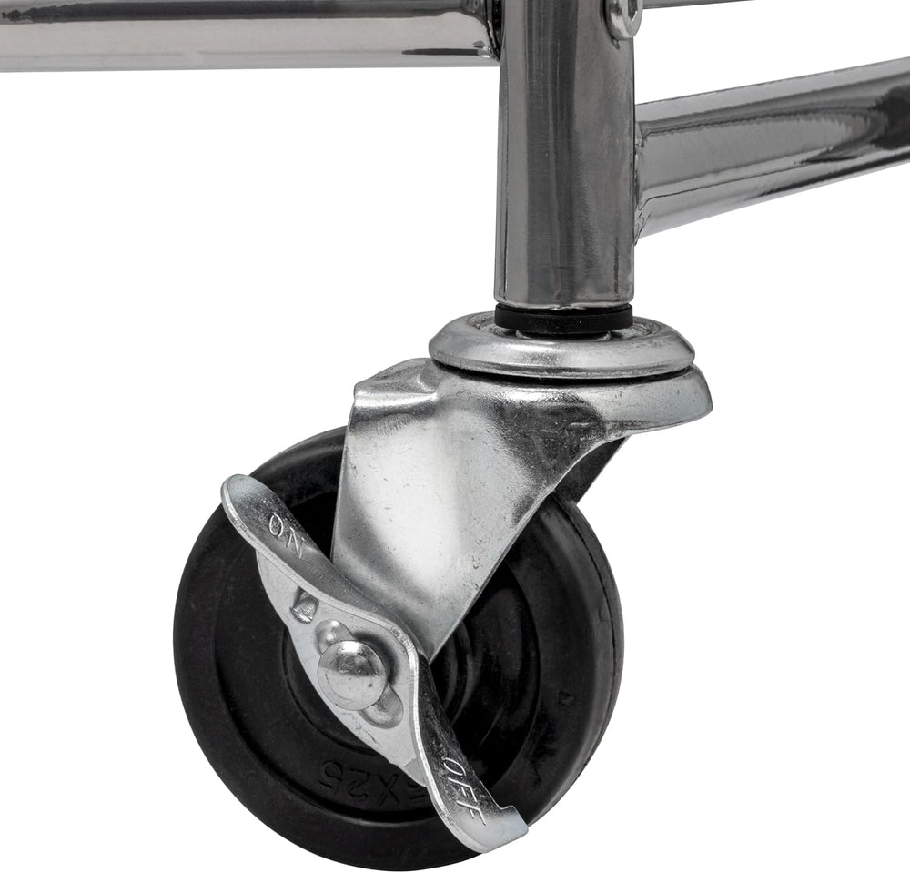 Household Essentials 6028-1 Rolling Laundry Cart with Hanging Bar - Chrome Fi...
