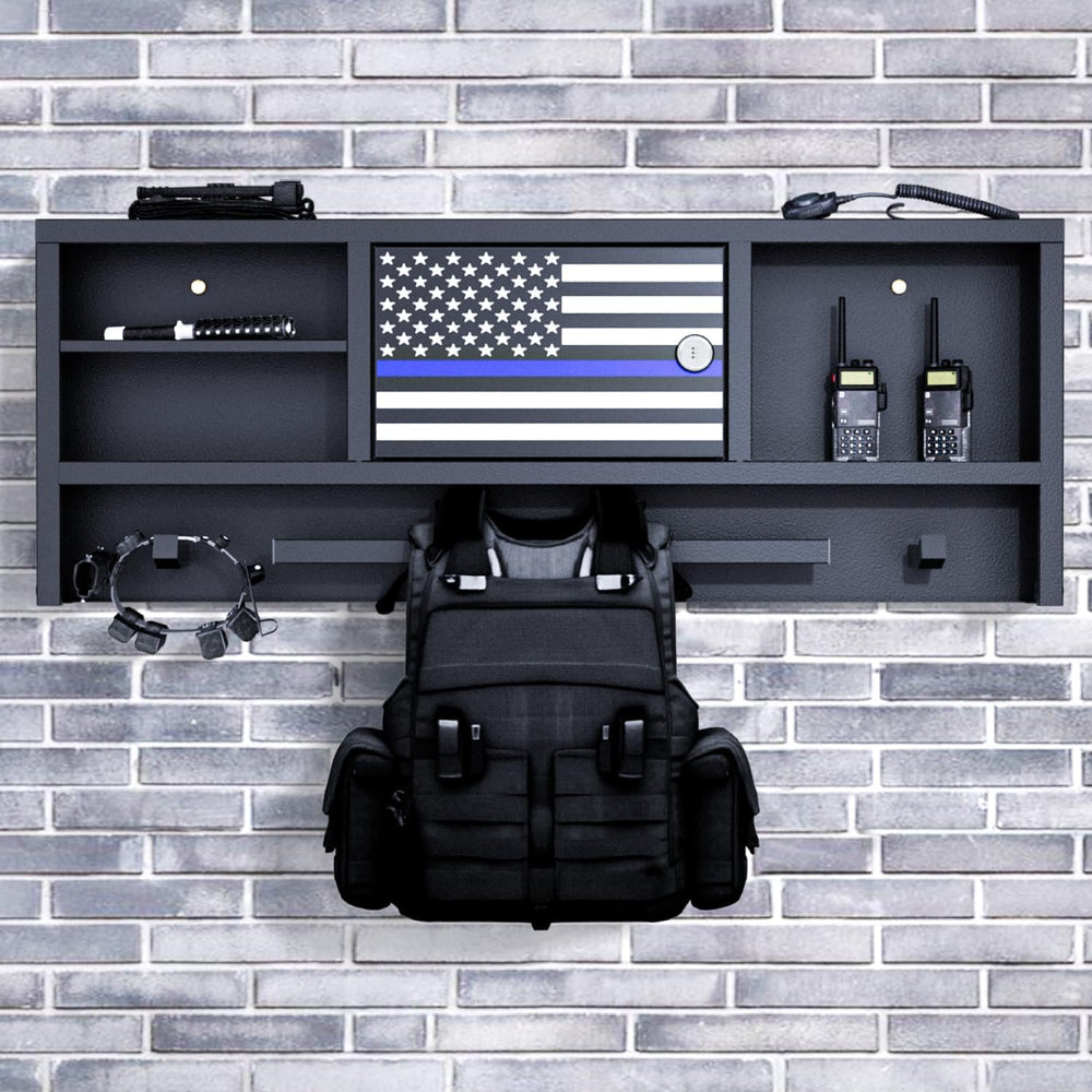 Police Gear Rack, Wall Mounted Police Hanger with Hooks, Tactical Duty Gear R...