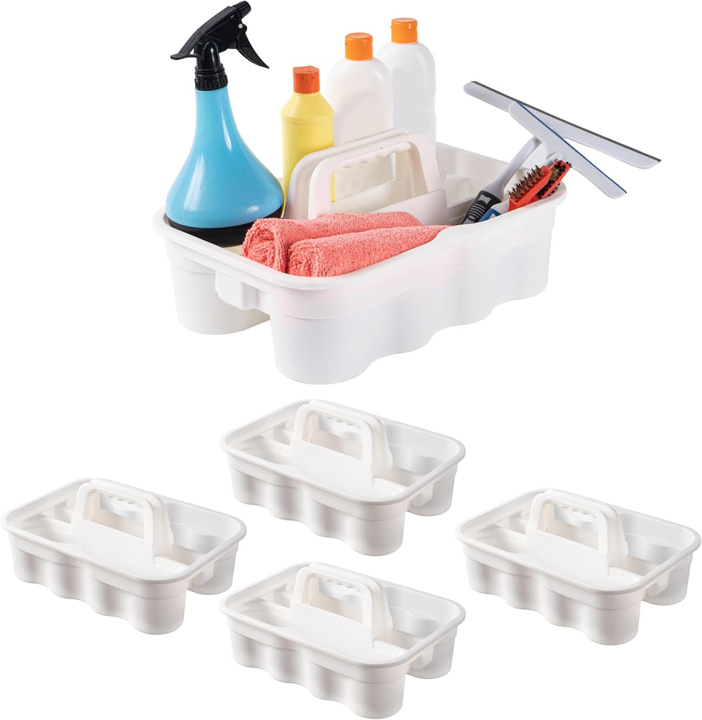 Matthew 5 Pack Large Plastic Tote Tool & Deluxe Supply Cleaning Caddy wit...