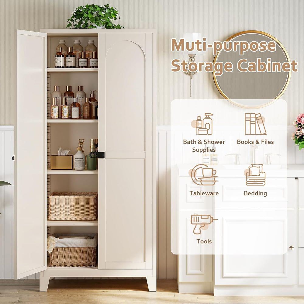 Zevemomo 71" Metal Locking Cabinet Lockable Storage Cabinet for Home Office