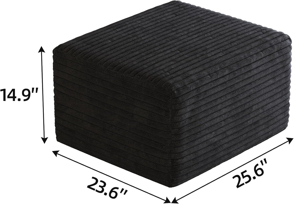JINGLING 25.6 Inch Plush Corduroy Ottoman, Modular Sectional Foot Rest for Li...
