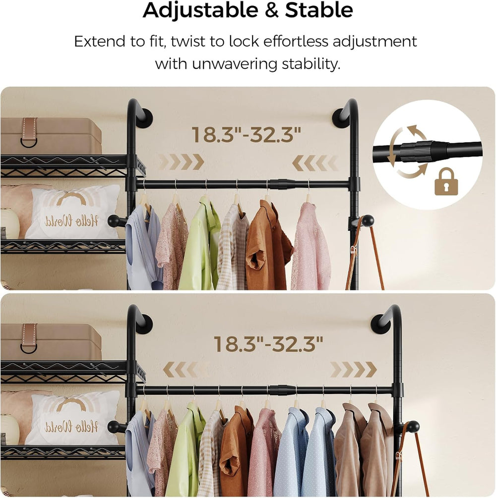 Closet Organizers and Storage, 4-Row Heavy Duty Clothes Rack for Hanging Clot...