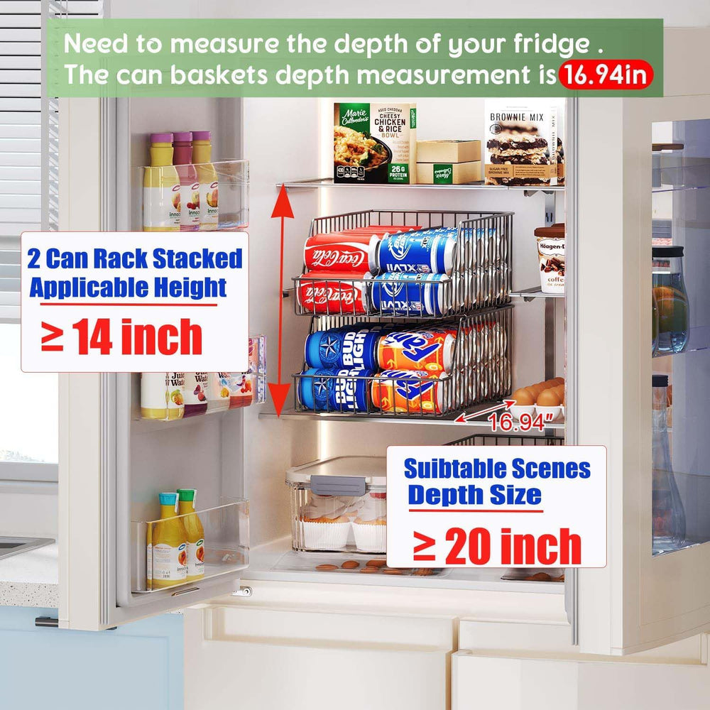 3 Pack Can Storage Organizer For Pantry,Stackble Widen Can Holder Rack With 3...
