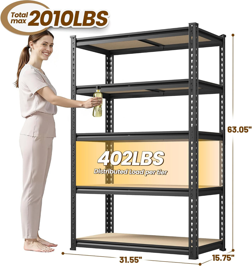 DurayLoly Shelving Unit,15.75" D×31.55" W×63.05" H Shelves for...