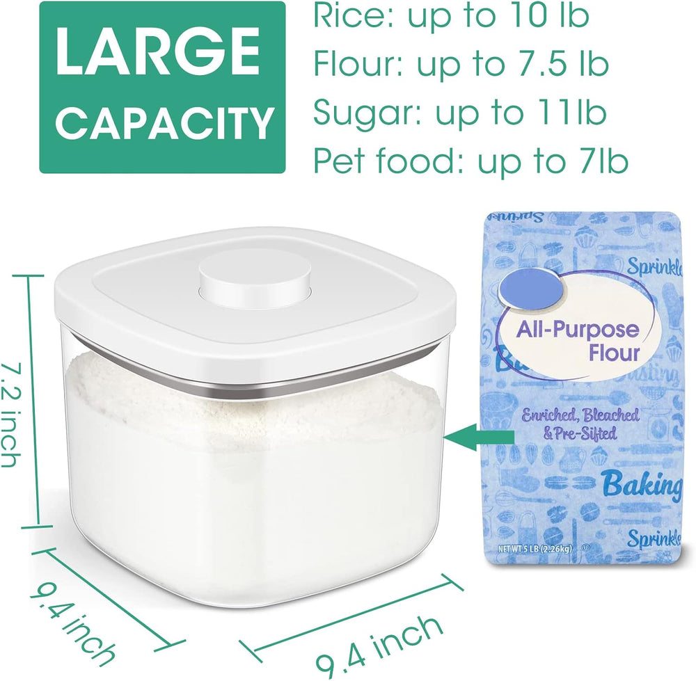 Airtight Rice Container 10 Lbs, Clear Plastic Food Storage Container Bin For ...