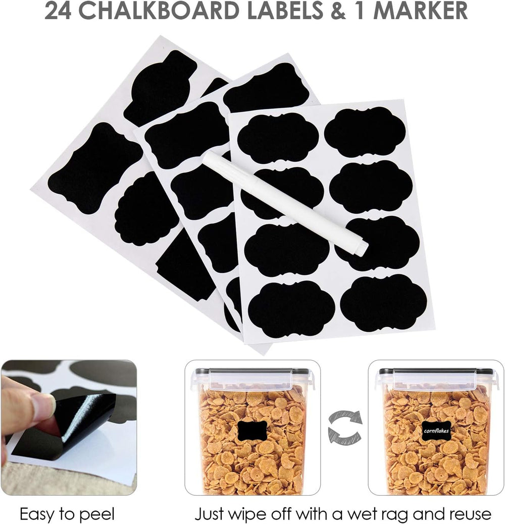 Vtopmart 3.6L Food Storage Containers, 4 PCS, Black