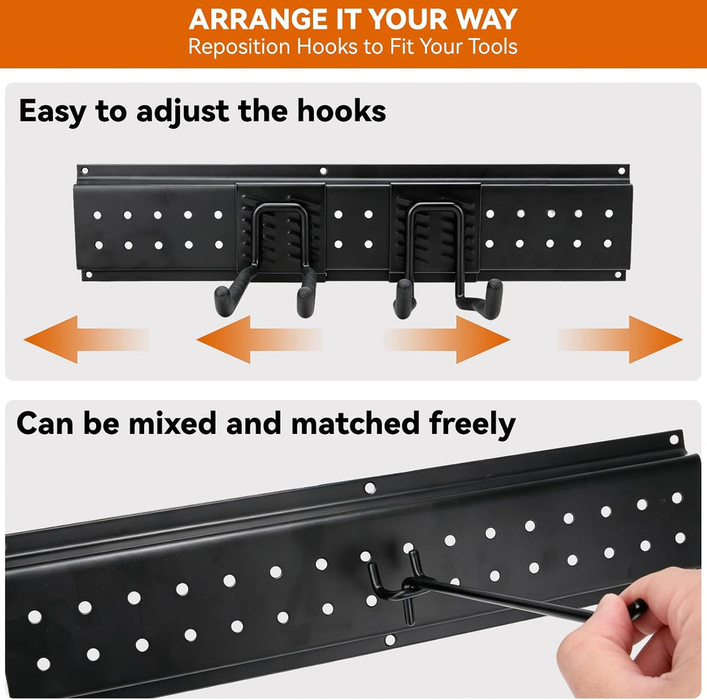 66" Garage Tool Organizer Wall Mount,Heavy Duty Adjustable Rack