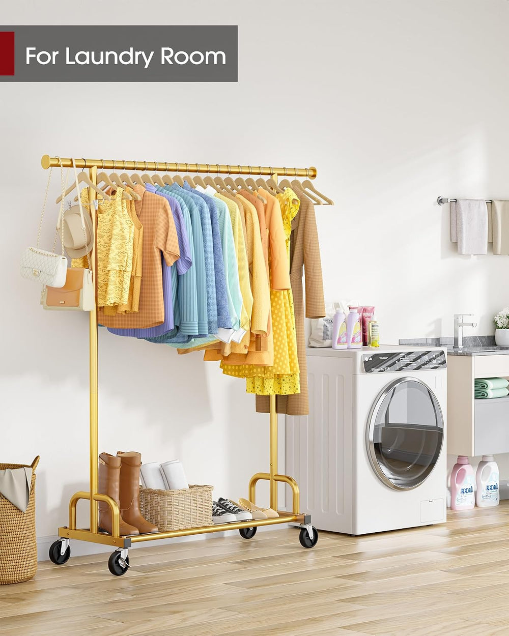 Sakugi Clothes Rack - Large-Capacity Clothing Racks for Hanging Clothes with ...