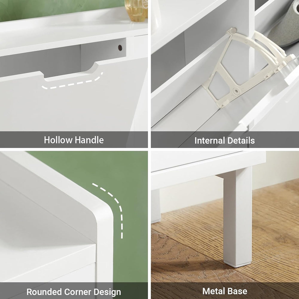 Haotian Ultra Thin Shoe Cabinet with 4 Flip-Drawers