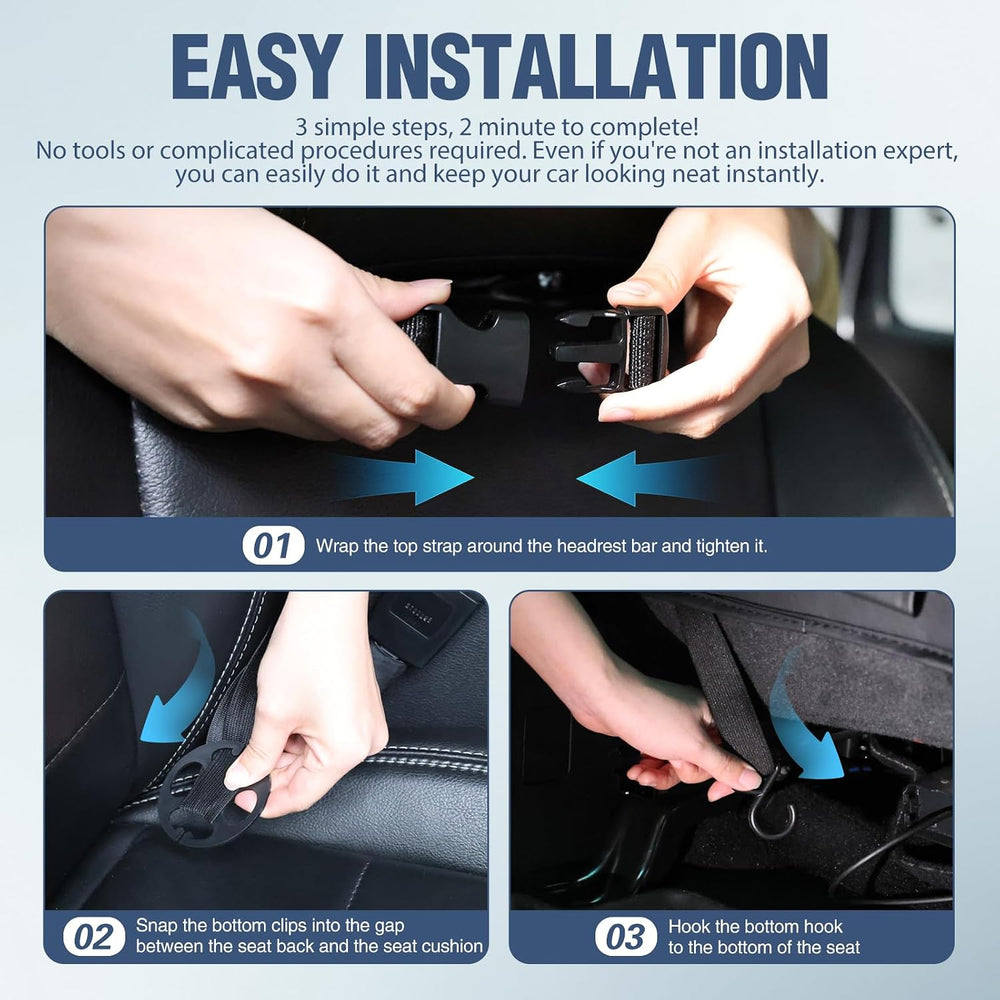 Nilight Car Seat Back Organizer 1PC Black PU Leather Universal