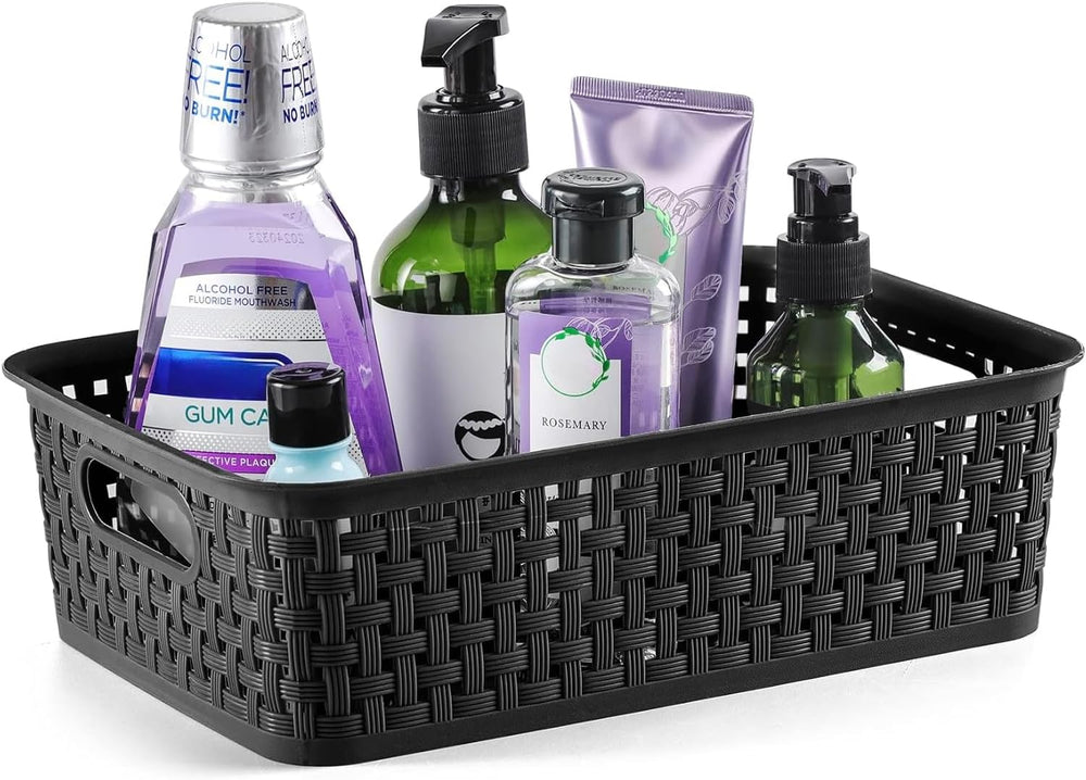 [ 12 Pack ] Plastic Storage Baskets, Small Pantry Organization and Storage Bi...