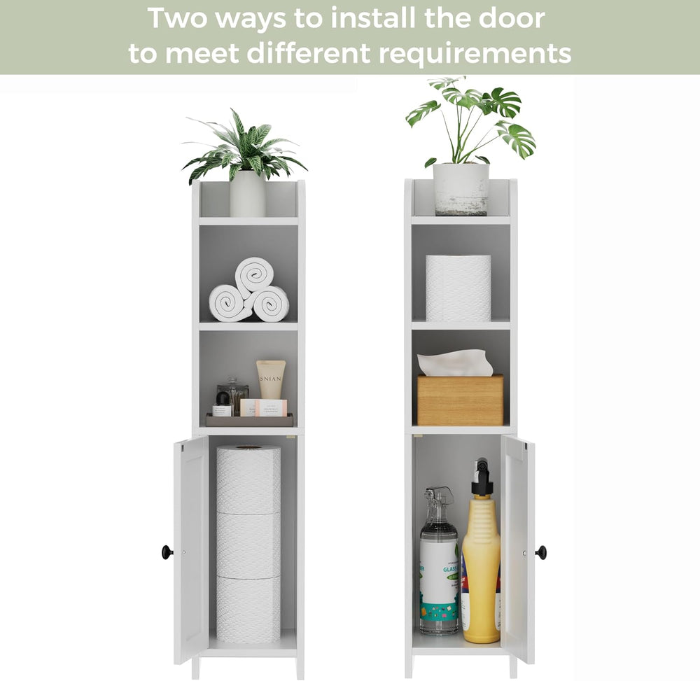 Homhedy Small Bathroom Storage Cabinet, Narrow Toilet Paper Cabinet