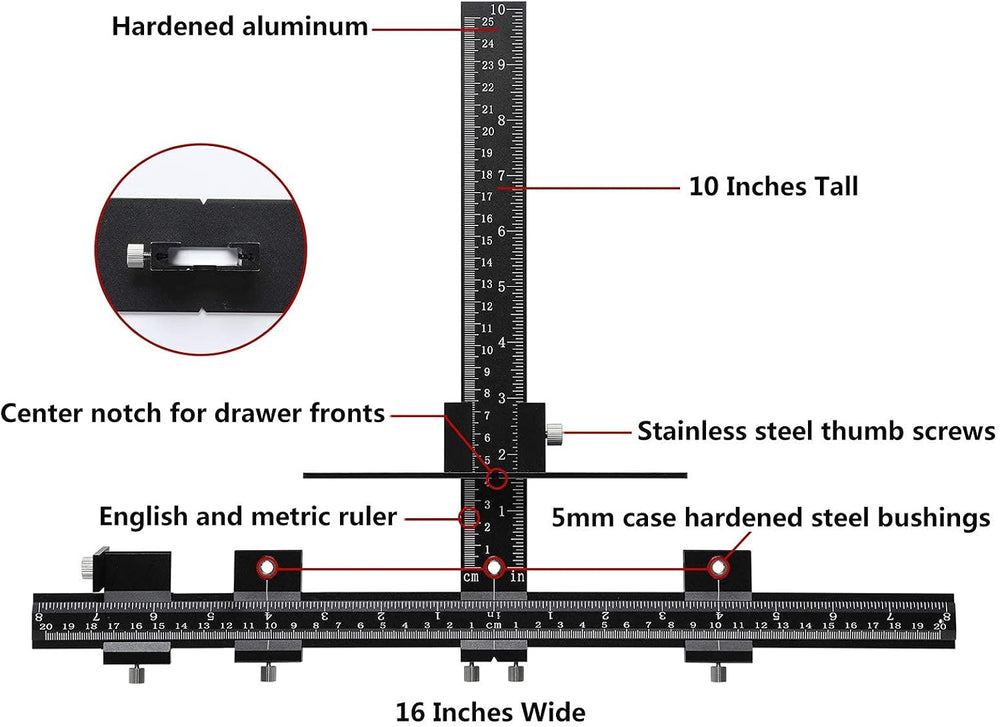 Cabinet Hardware Jig Tool All Aluminum Alloy,Adjustable Drill Guide Template ...