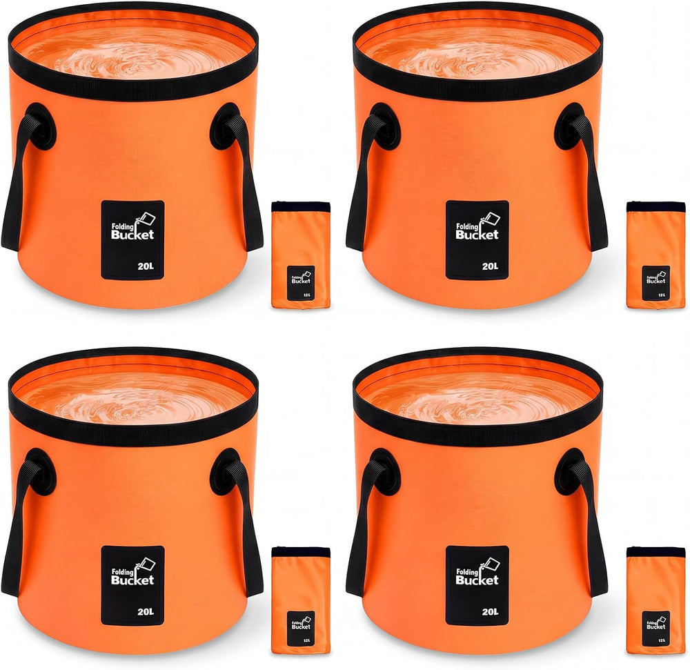 5 Gallon 4 Pack Collapsible Bucket,Orange