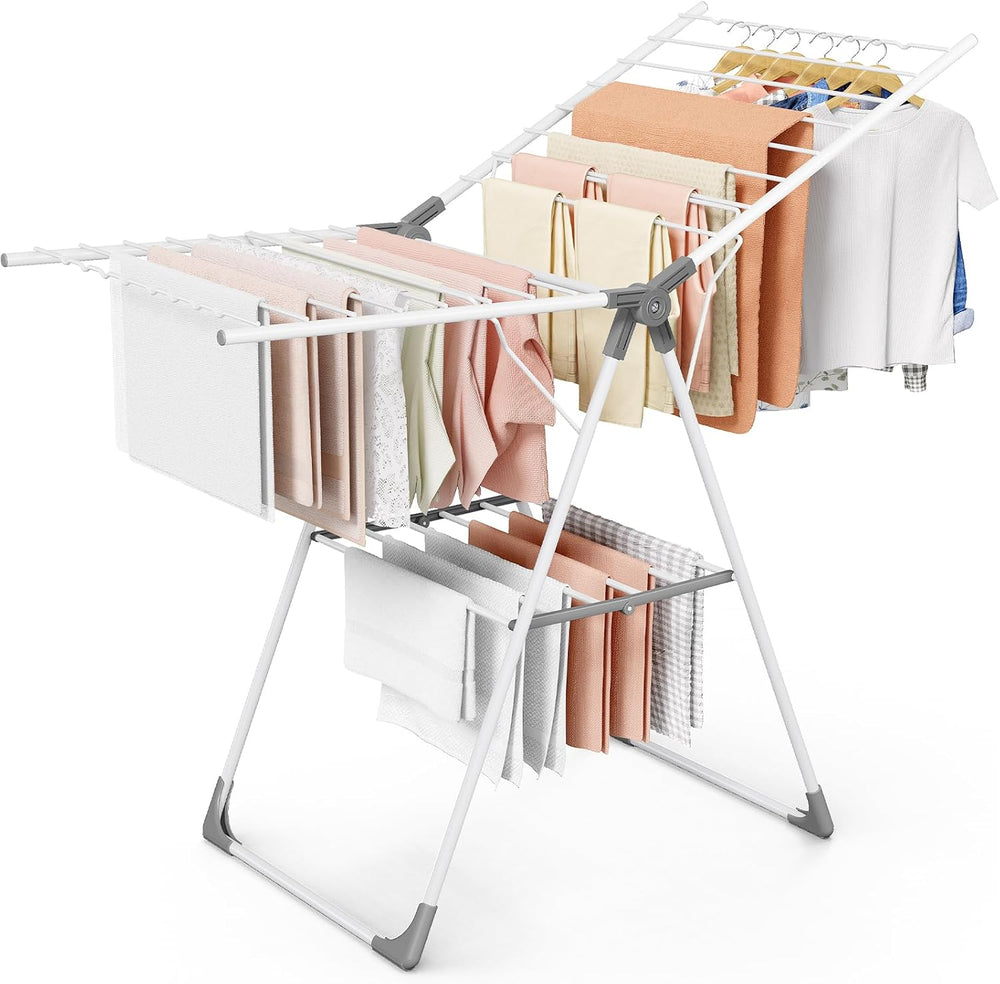 Clothes Drying Rack, 55.5" Adjustable Wings, Foldable Design