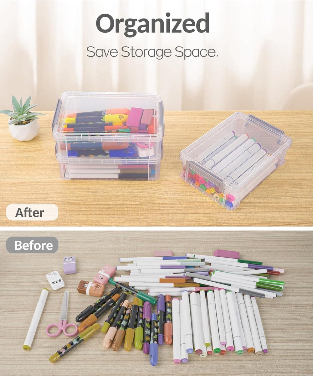 Sooez 2 Pack Large Storage Bins with Lids, Clear Plastic Storage Containers