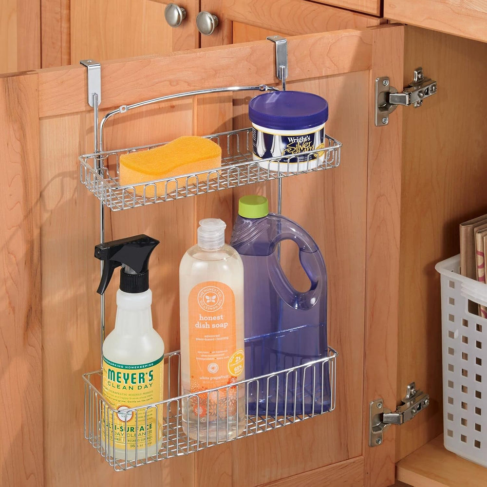 mDesign Over Cabinet Kitchen Storage Unit - Practical Organiser with Stainles...