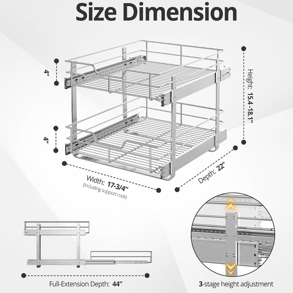 ZOINLIY Pull Out Cabinet Organizer,Slide Out Kitchen Organizers and Storage |...