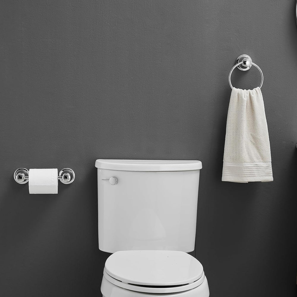 Pivoting Toilet Paper Holder and Hand Towel Ring, Polished Chrome