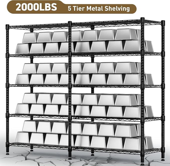 Himimi 72" W Wire Rack Shelving-2000LBS Capacity, Adjustable Storage She...