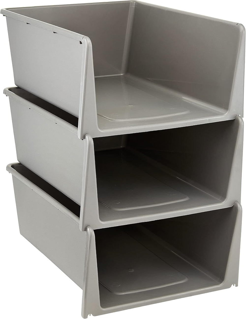 Stackable Storage Containers with Open Front, 3 Pack, Great Organizing Bins f...
