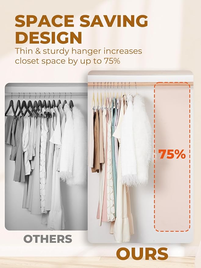 HOUSE DAY Velvet Skirt Hangers 36 Pack, Space Saving Slim Shorts Hanger