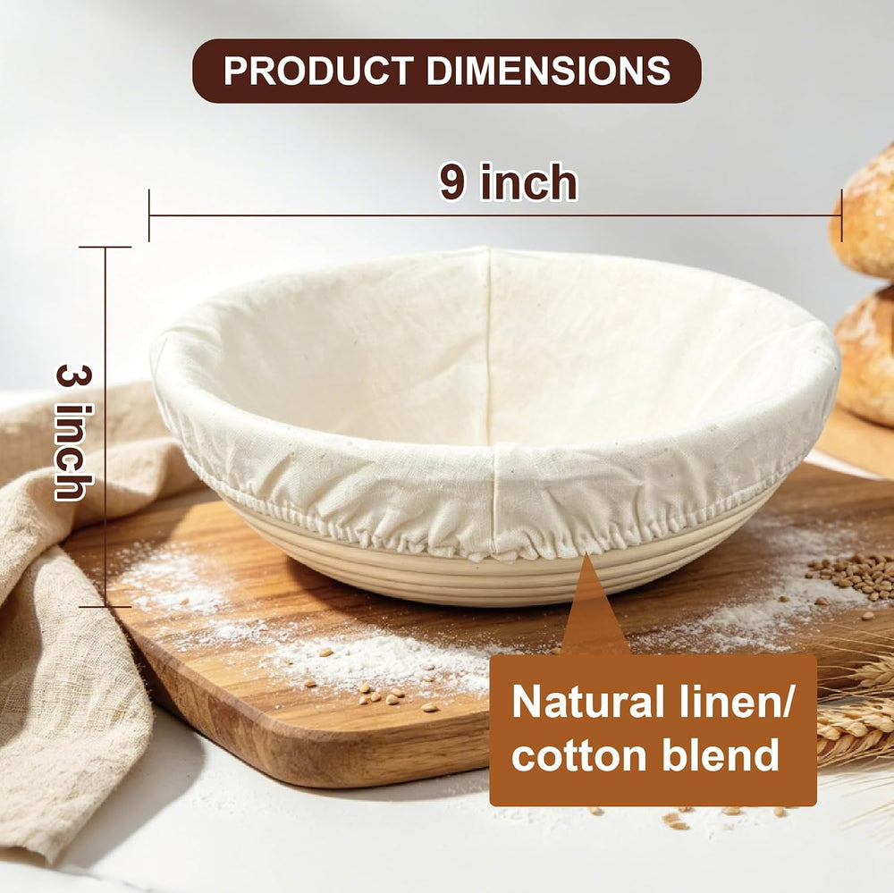 3 Pack Banneton Bread Proofing Basket, 9 Inch Round Sourdough Proofing Basket...